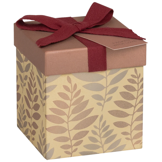 Geschenkbox „Solea“ | 11×12×11 cm, rosarot/hellbraun