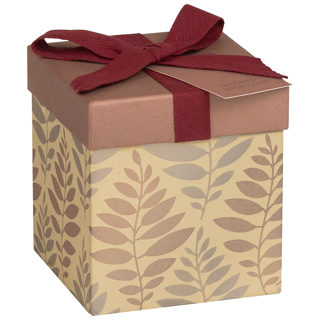 Geschenkbox „Solea“ | 11×12×11 cm, rosarot/hellbraun