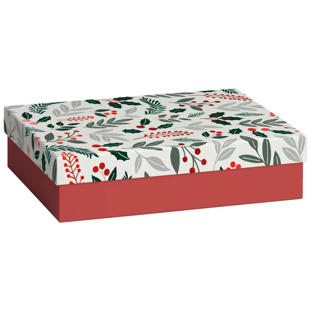 Geschenkbox „Berna“ | 16,5×6×24 cm, weiß/rot