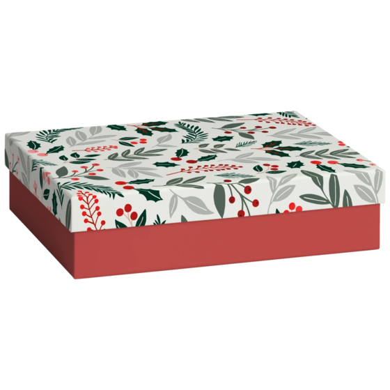 Geschenkbox „Berna“ | 16,5×6×24 cm, weiß/rot