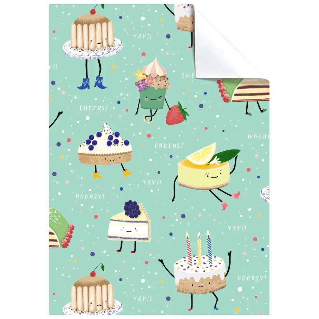 Geschenkpapier-Bogen „Maurita“ | 100×70 cm, 80 g/m², mintgrün