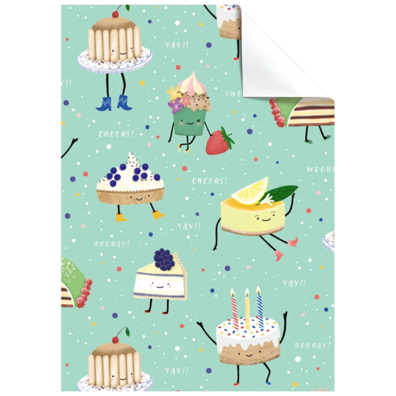 Geschenkpapier-Bogen „Maurita“ | 50×70 cm, 80 g/m², mintgrün