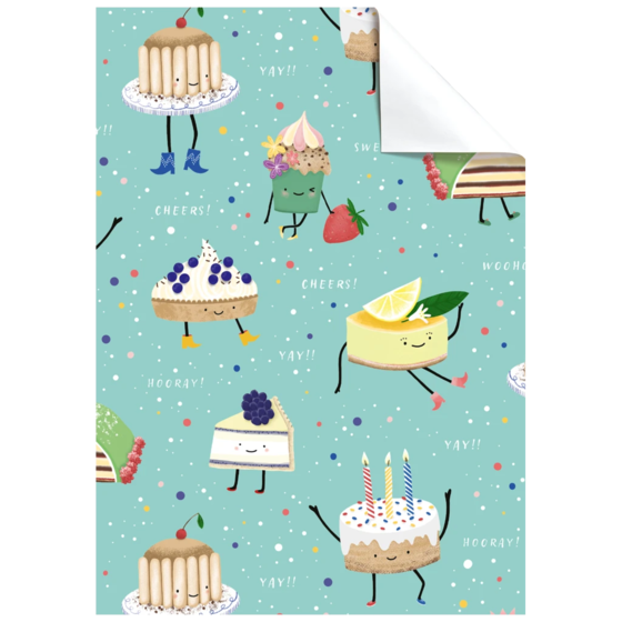 Geschenkpapier-Bogen „Maurita“ | 50×70 cm, 80 g/m², mintgrün