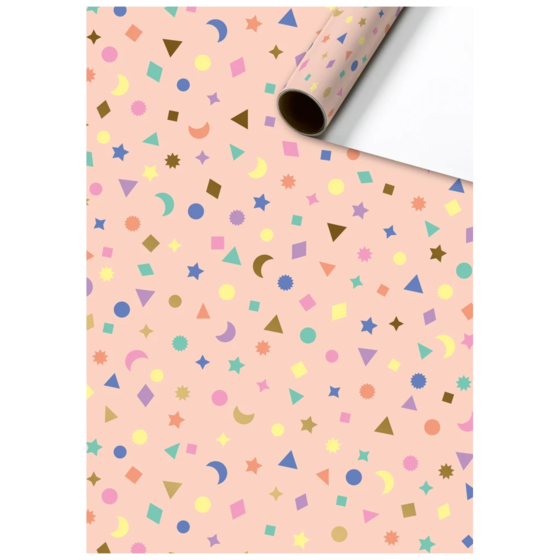 Geschenkpapier „Naoki“ | 70 cm × 1,5 m, 76 g/m², lachs/bunt