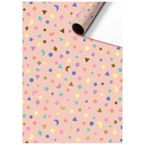 Geschenkpapier „Naoki“ | 70 cm × 1,5 m, 76 g/m², lachs/bunt