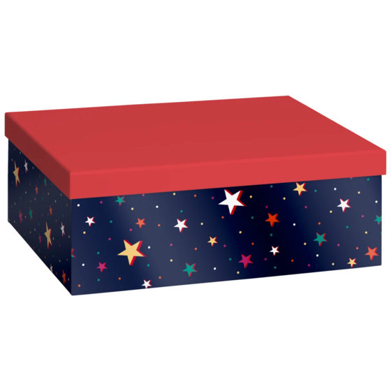 Geschenkbox „Starlett“ | 24×12×33 cm, 120 g/m², rot/dunkelblau
