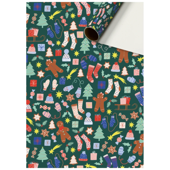 Geschenkpapier „Marioka“ | 70 cm × 2 m, 70 g/m², dunkelgrün