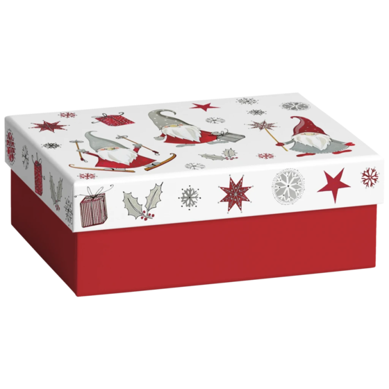 Geschenkbox | 16,5×6×12 cm, weiß/rot