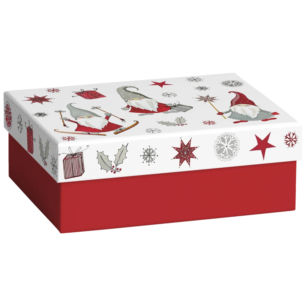 Geschenkbox | 16,5×6×12 cm, weiß/rot