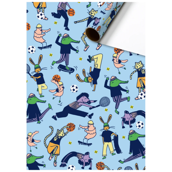 Gift Wrapping Paper “Aira” | 70 cm × 2 m, 80 gsm, light blue