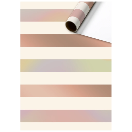 Geschenkpapier | 70 cm × 1,5 m, 75 g/m², beige/roségold glänzend