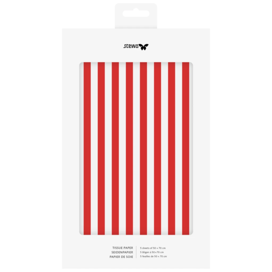 Seidenpapier „Eldorado“ | 50×70 cm, 30 g/m², rot, 5 Stück