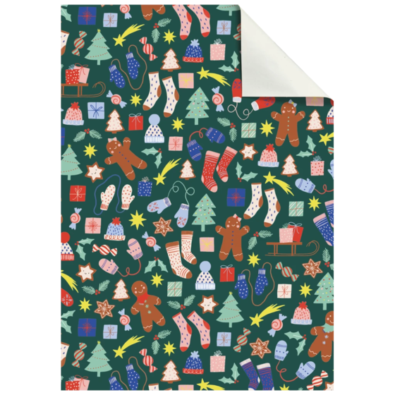 Geschenkpapier-Bogen „Marioka“ | 50×70 cm, 70 g/m², dunkelgrün