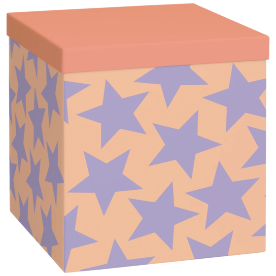 Geschenkbox „Giada“ | 23×24×23 cm, hellorange/lila