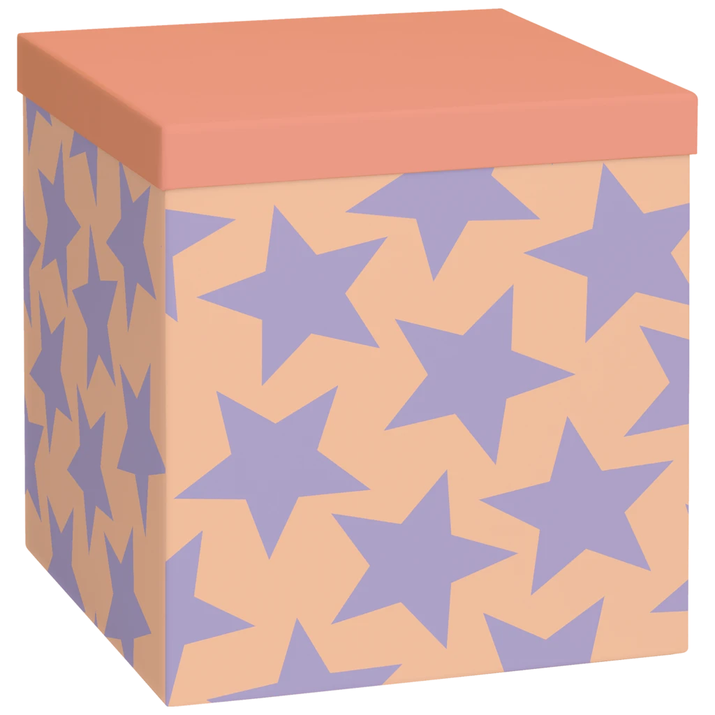 Geschenkbox „Giada“ | 23×24×23 cm, hellorange/lila