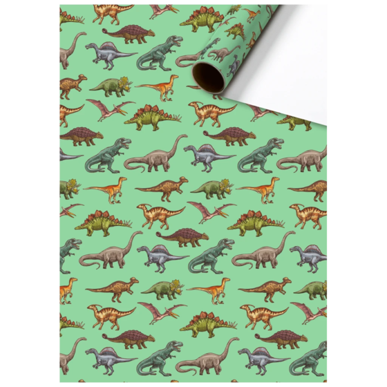 Geschenkpapier „Saurus“ | 70 cm × 2 m, 80 g/m², grün