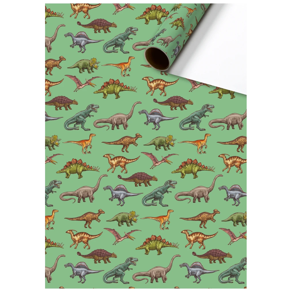 Papier cadeau « Saurus » | 70 cm × 2 m, 80 g/m², vert