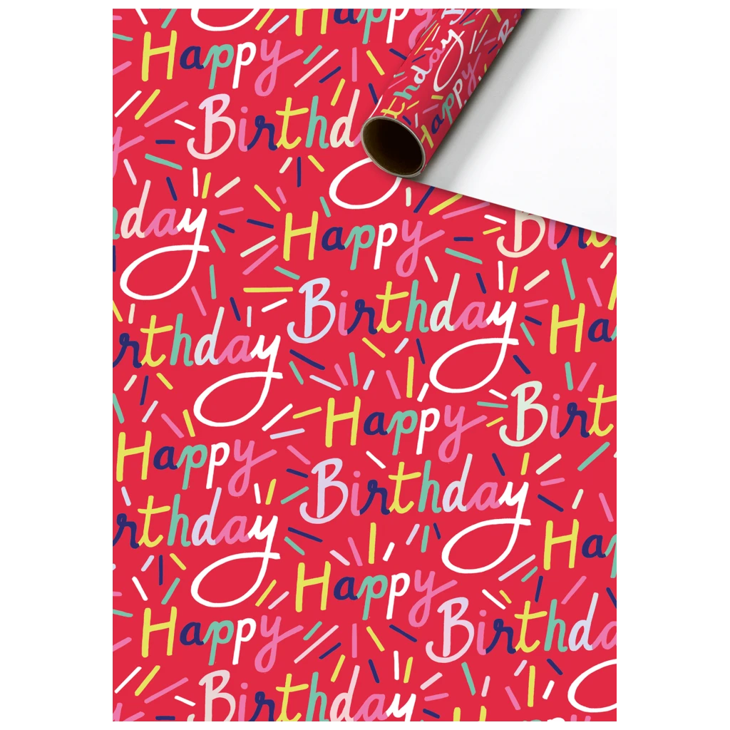 Papier cadeau « Immo » | 70 cm × 1,5 m, 76 g/m², rouge