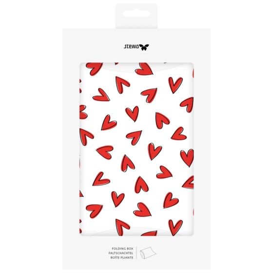Folding Boxes “Riley” | 16×4×19,5 cm, 210 gsm, white/red, 3 piece(s)