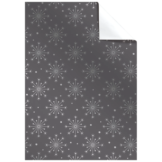 Geschenkpapier-Bogen „Nieve“ | 100×70 cm, 76 g/m², grau/silber