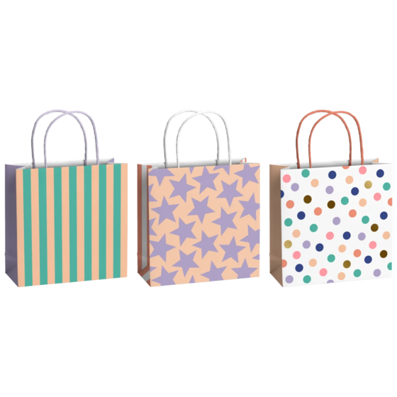 Geschenktaschen-Set „Giada“ | 20×20×8 cm, 250 g/m², mehrfarbig