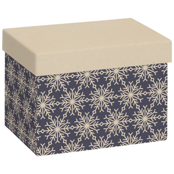 Boîtes cadeaux « Isobel » | 12×12×16,5 cm, 160 g/m², bleu foncé/marron clair