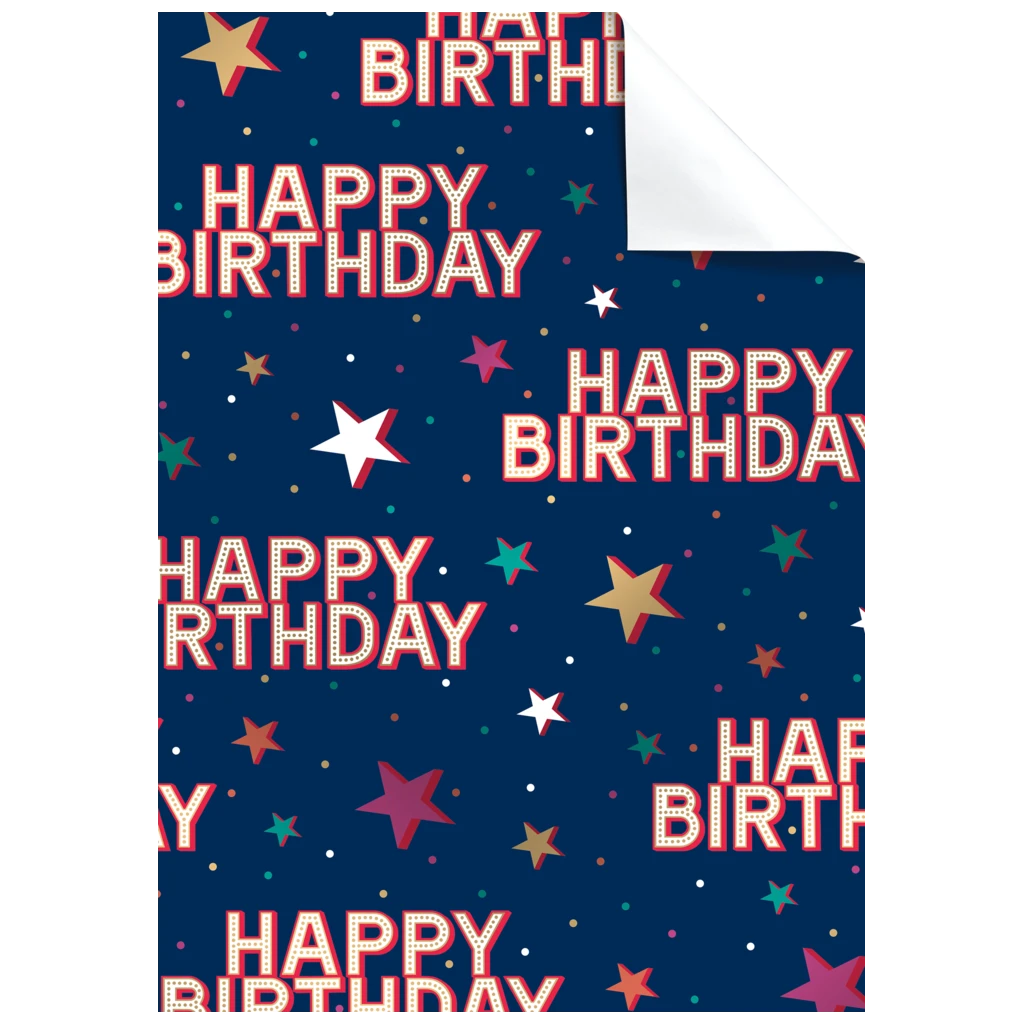 Geschenkpapier-Bogen „Starlett“ | 100×70 cm, 76 g/m², dunkelblau