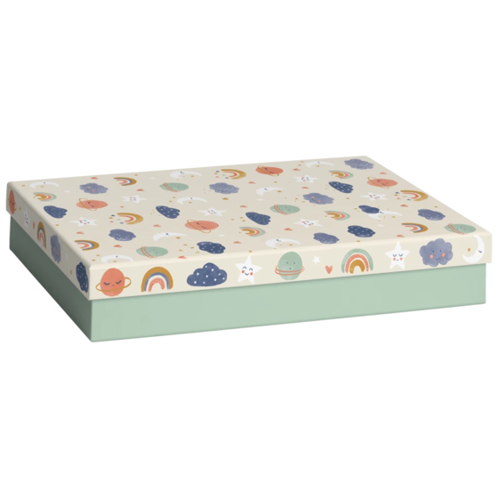 Geschenkbox „Hiroko“ | 33×6×24 cm, beige/mint