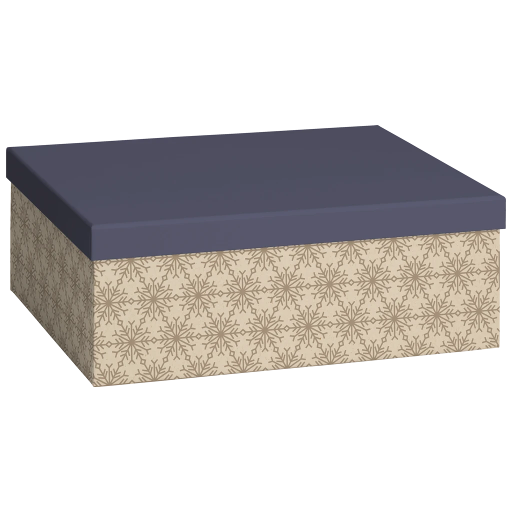 Geschenkbox „Isobel“ | 24×12×33 cm, 160 g/m², dunkelblau/hellbraun