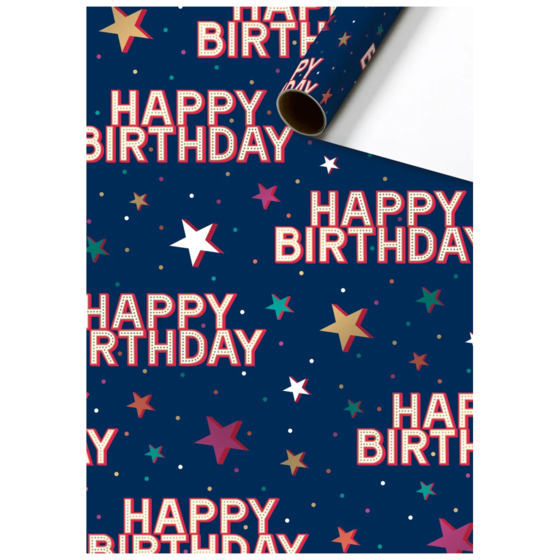 Geschenkpapier „Starlett“ | 70 cm × 1,5 m, 76 g/m², dunkelblau