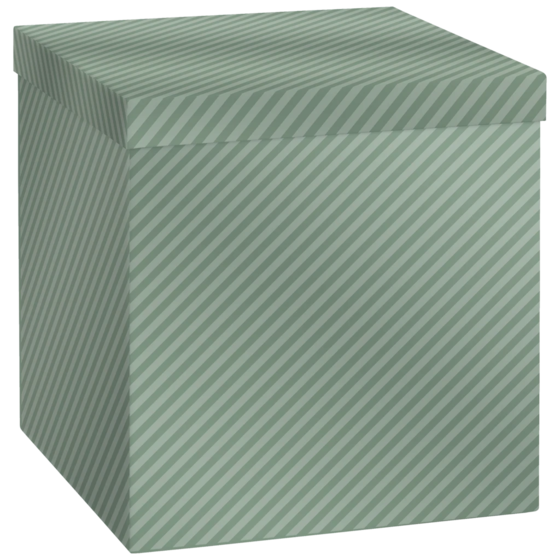 Geschenkbox „Stribe“ | 23×24×23 cm, 120 g/m², salbei