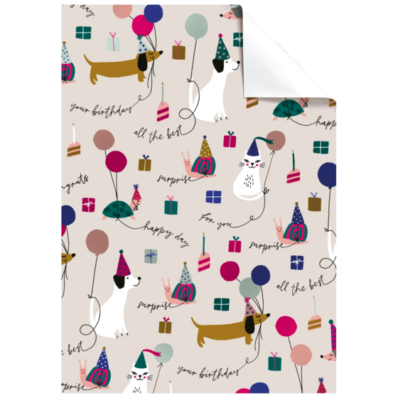 Papier cadeau « Murphy » | 50×70 cm, 76 g/m², beige/coloré