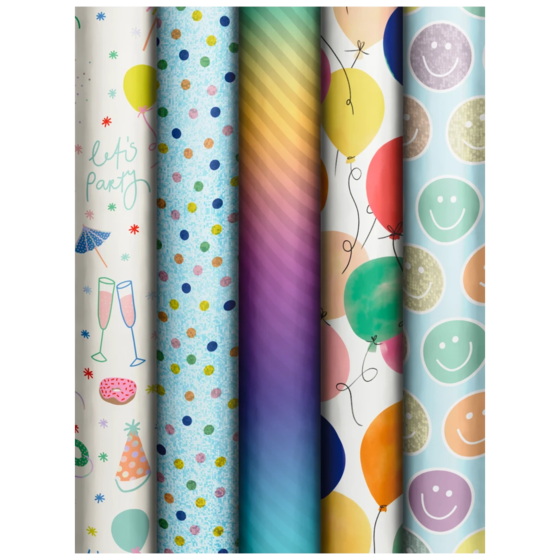 Geschenkpapier „Lets's Party“ | sortiert