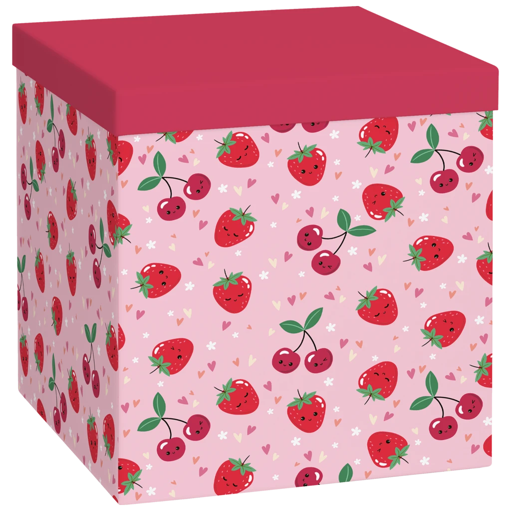 Geschenkbox „Yumi“ | 23×24×23 cm, 120 g/m², rosa