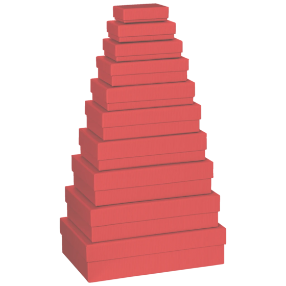 Geschenkboxen-Set One Colour | rot, 10 Größen