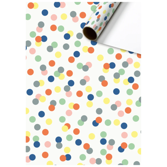 Geschenkpapier „Harlie“ | 70 cm × 1,5 m, 80 g/m², weiß/bunt