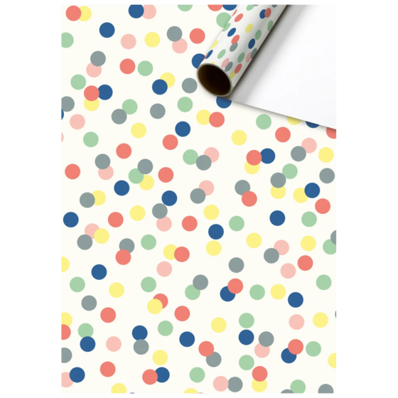 Papier cadeau « Harlie » | 70 cm × 1,5 m, 80 g/m², blanc/bigarré