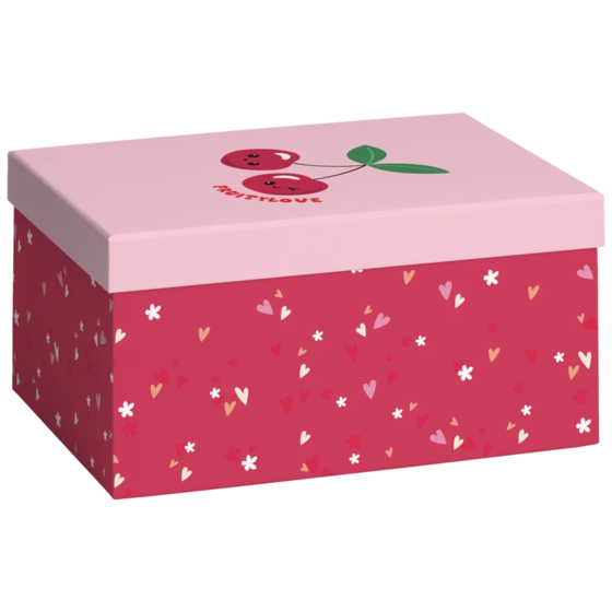 Geschenkbox „Yumi“ | 16,5×12×24 cm, 120 g/m², rosa/kirschrot