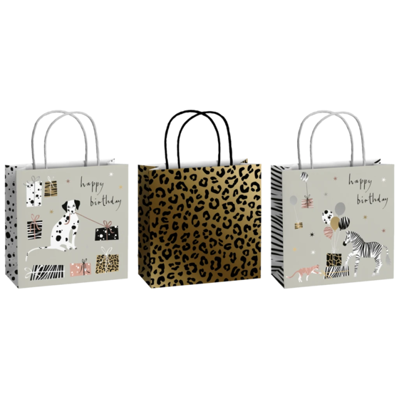 Geschenktaschen-Set „Valentino“ | 20×20×8 cm, 200 g/m², grau, 3 Stück