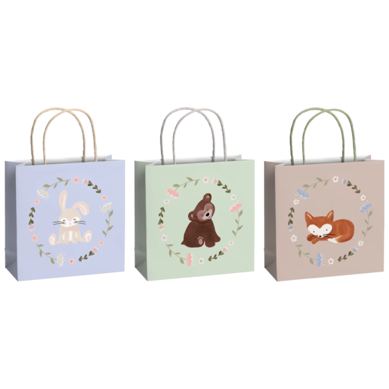 Geschenktaschen-Set „Momo“ | 20×20×8 cm, 200 g/m², hellgrün, 3 Stück