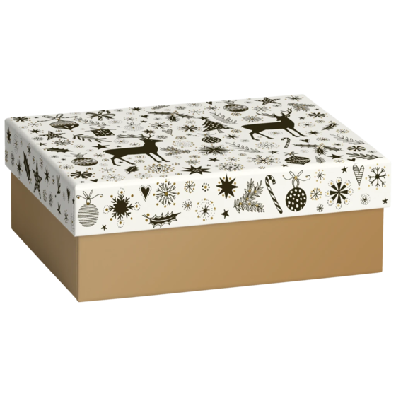 Geschenkbox | 16,5×6×12 cm, weiß/gold