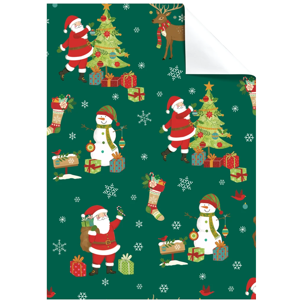 Geschenkpapier-Bogen „Norvin“ | 100×70 cm, 80 g/m², dunkelgrün