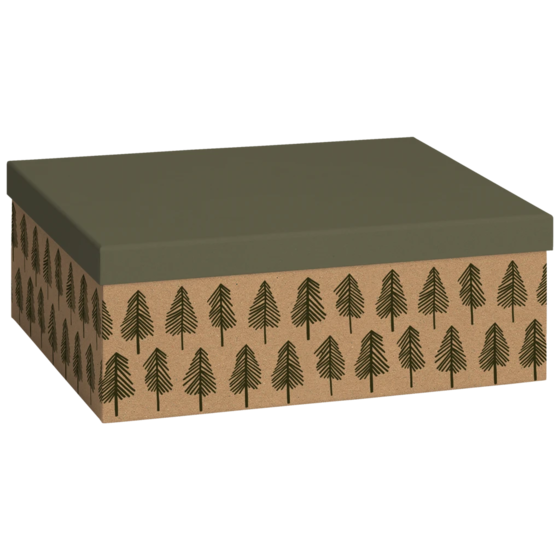 Geschenkbox | 33×12×24 cm, dunkelgrün/braun