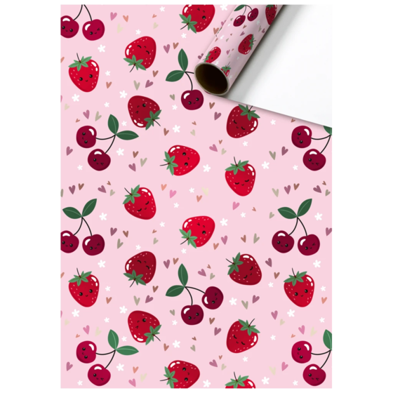 Geschenkpapier „Yumi“ | 70 cm × 1,5 m, 76 g/m², rosa/kirschrot