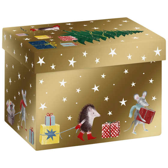Geschenkbox „Melin“ | 12×12×16,5 cm, 120 g/m², gold