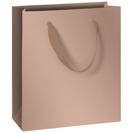 Geschenktasche „Uni Pure“ | 18×21×8 cm, 230 g/m², bronzegold