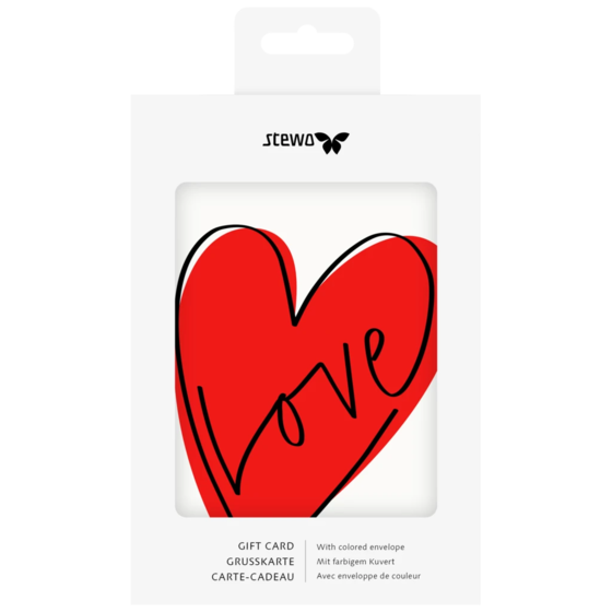 Carte de vœux « Riley » avec enveloppe assortie | blanc/rouge