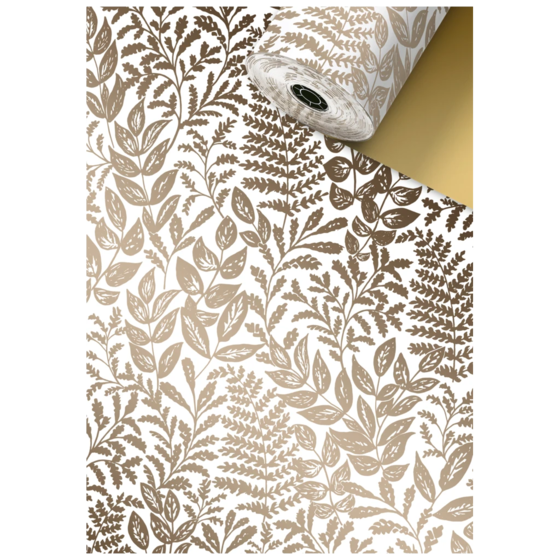 Geschenkpapier Sécaré-Rolle | 70 cm × 250 m, 70 g/m², weiß/gold