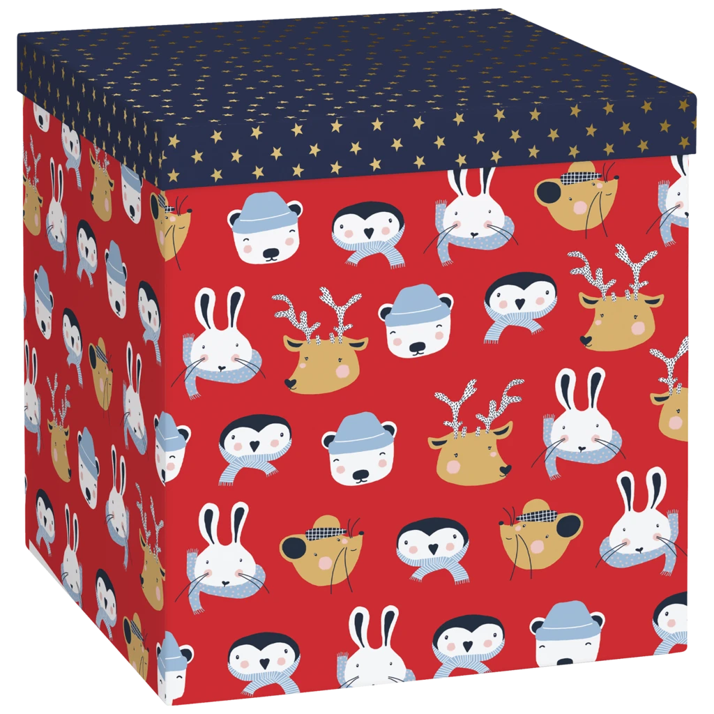 Geschenkbox „Malik“ | 23×24×23 cm, 120 g/m², rot
