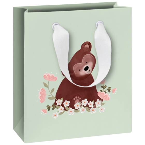 Geschenktasche „Momo“ | 18×21×8 cm, 230 g/m², hellgrün